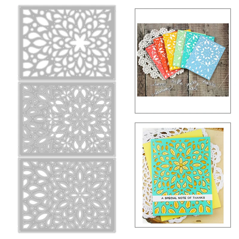 

2020 New Rectangle Background Layered Metal Cutting Dies For DIY Cut Paper Embossing Making Greeting Card Scrapbooking NO Stamps
