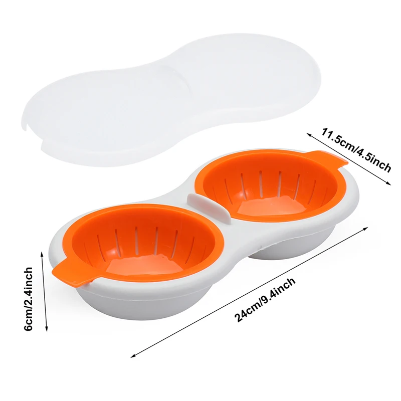 

Creative Egg Poacher Food Grade Cookware Double Cup Egg Boiler Kitchen Steamed Egg Set Microwave Ovens Cooking Tools Dropship