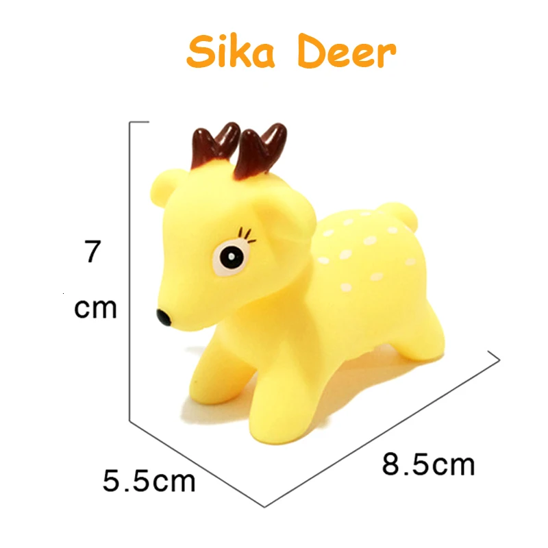 sika deer 1 шт. детские игрушки для ванной мягкие резиновые утки сжимаемые звук поплавок животные ванная комната игрушки для плавания для детей мальчиков и девочек - Цвет: sika deer
