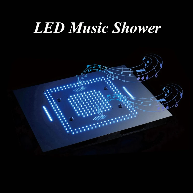 Светодиодный термостатический латунный смеситель для душа музыкальная насадка