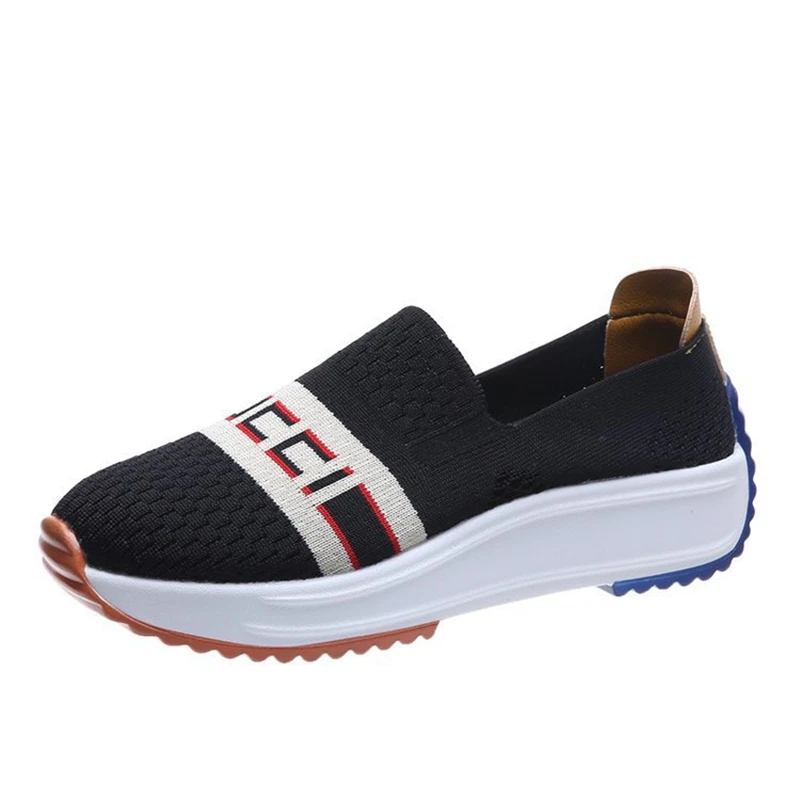 

2020 autumn flying woven lightweight comfortable single shoes casual sports shoes running shoes non-slip all-match women's shoes