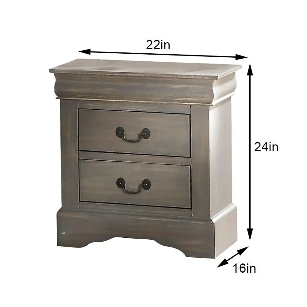 24 &quotАнтичный серый сплошная деревянная прикроватная настольная Louis Philip III с 2