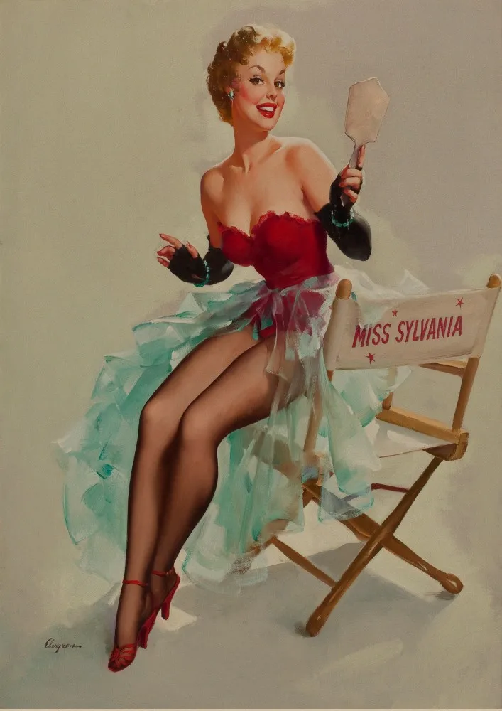 01 Red PIN UP GIRLS of the World War II ретро постер из крафт бумаги в винтажном стиле для кафе