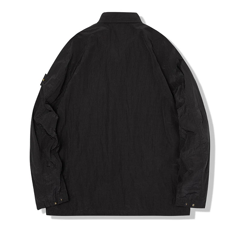 

Spring and autumn 2020 new simple fashion jacket casual zipper coat Multi Pocket loose Lapel coat