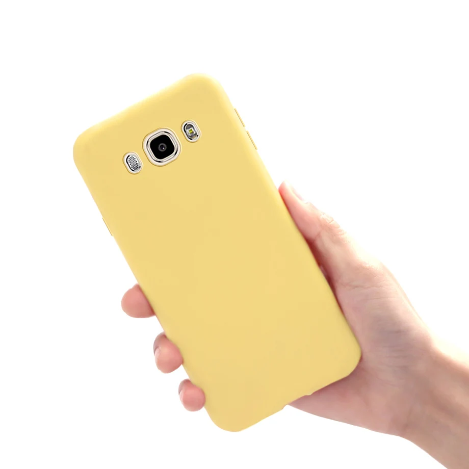 Для чехла samsung Galaxy J3 J5 J7 чехол J310 J510 J710 Карамельный Цвет Мягкая термополиуретановая накладка на заднюю панель Fundas для samsung J3 J5 J7 6 Чехол - Цвет: Yellow