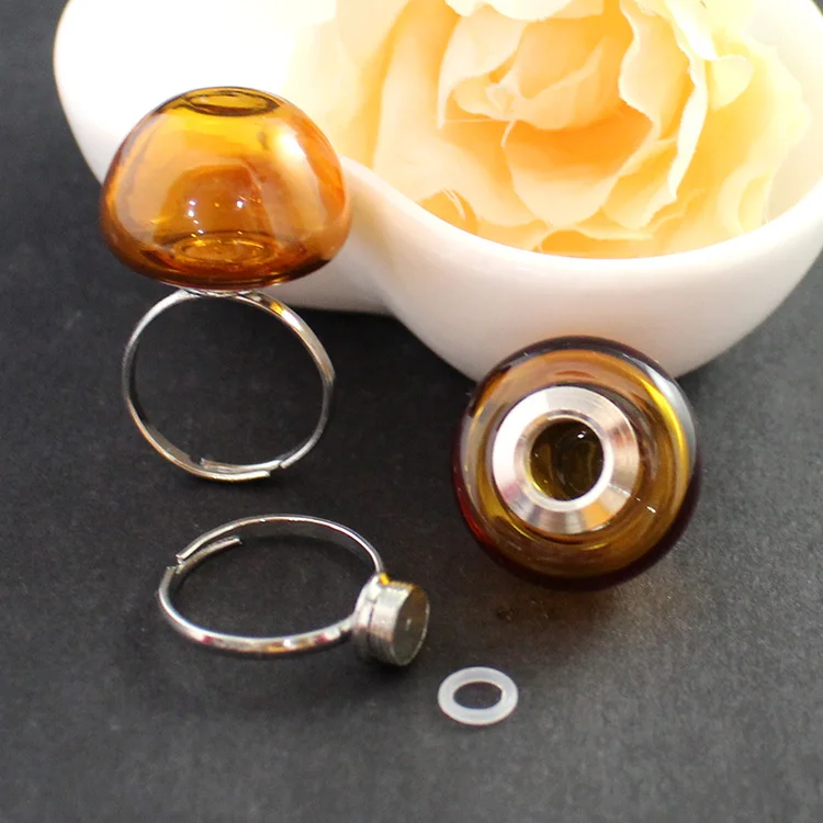 22MM Champagne Apple 10 комплектов 20MM винта стекла Глобус кольцо(регулируемая), стеклянный пузырь мяч с бисера крышка украшения подвеска комплект, без верхней петли - Цвет основного камня: 22MM Champagne Apple