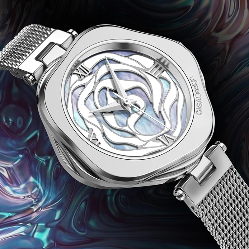 Часы для женщин кварцевые часы Ciga дизайн розы женские наручные в форме коровы из