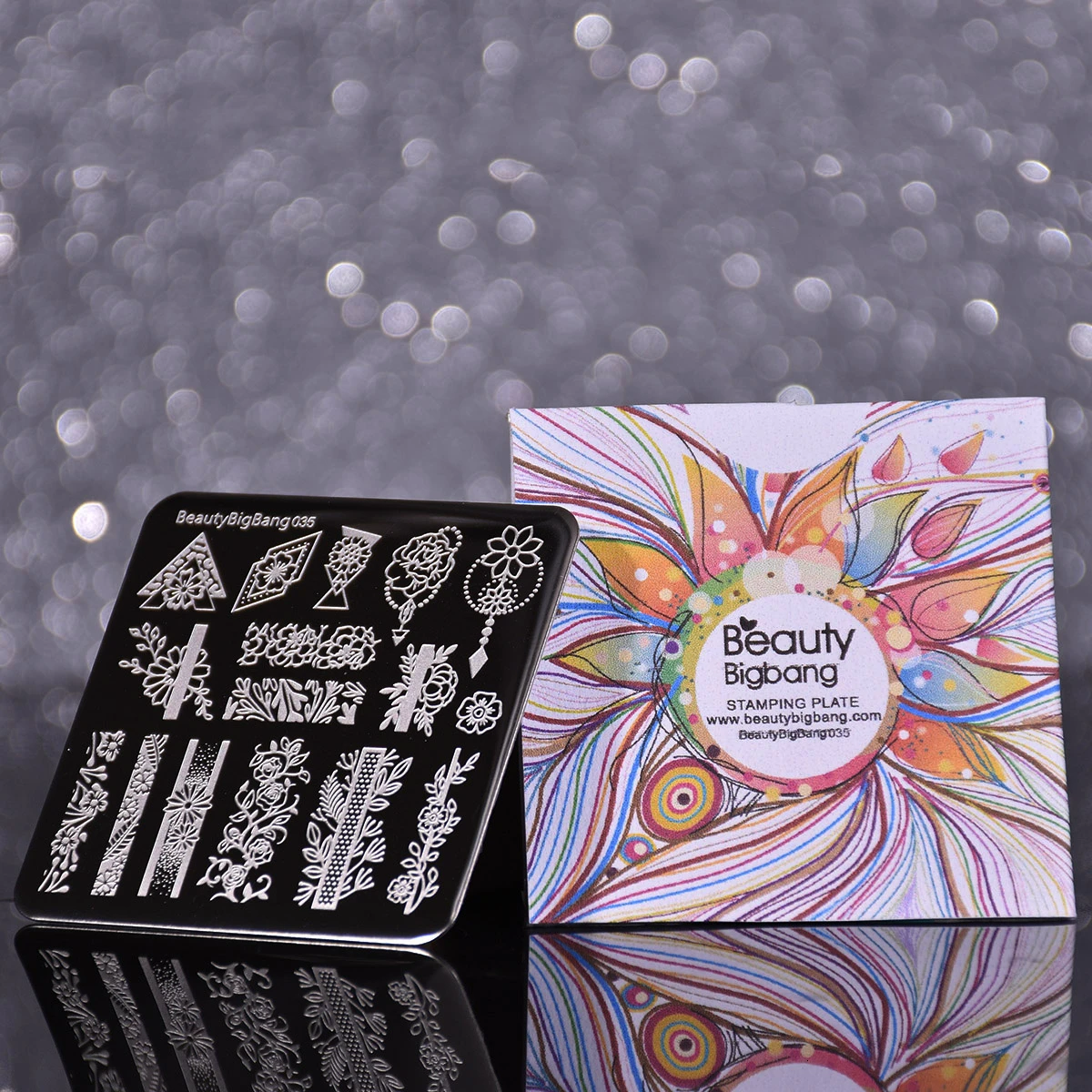 

BEAUTYBIGBANG 6*6cm Square Nail Stamping Plate Lace Flower Animal Geometric Pattern Nail Art Stamp Stamping Template Image Plate