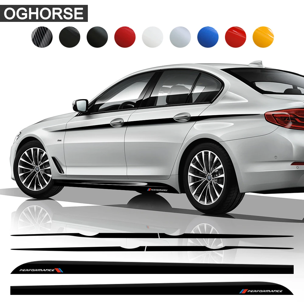 

M Performance Car Door Side Stripes Skirt Sticker Upper Accent Waist Line Body Stripe Decal for BMW G30 G31 5 Series Accessories