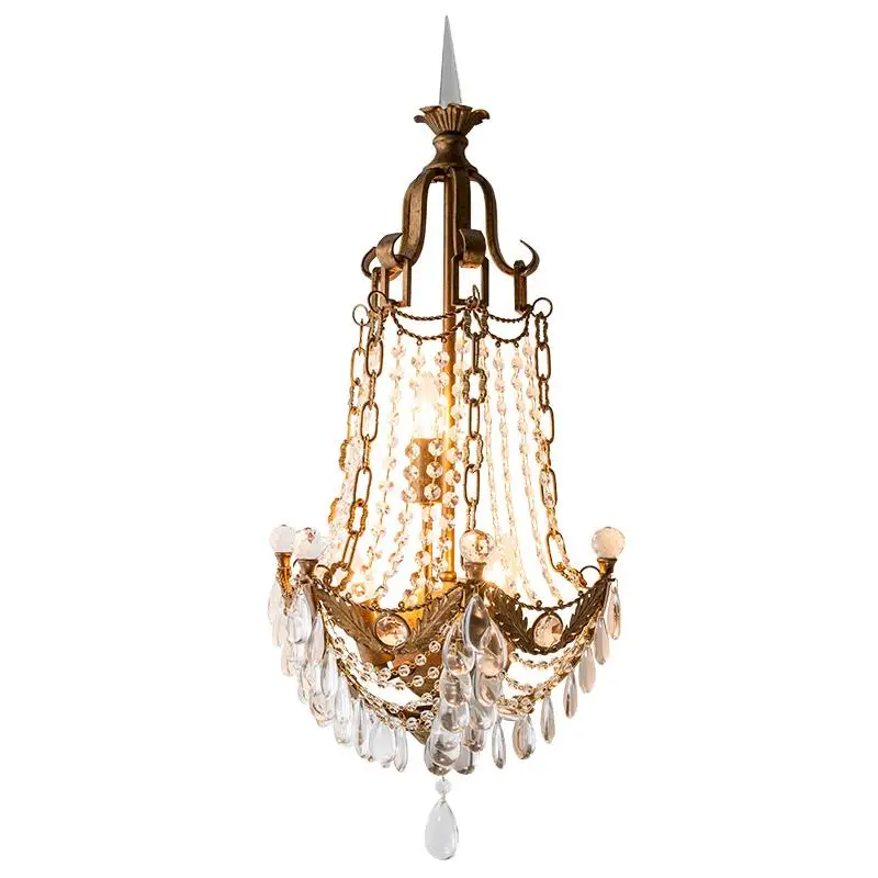 Американская Загородная настенная лампа для гостиной Хрустальная креативная