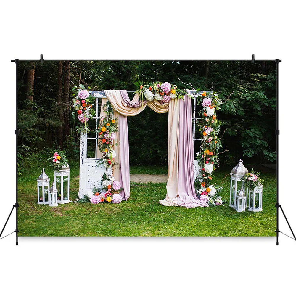 Свадебный фон для фотосъемки с изображением Шторы любовь растительный дикие