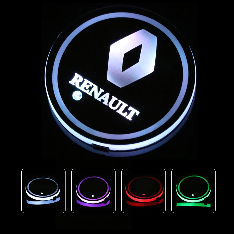 2 шт. автомобисветильник светодиодные подсвечники для напитков с логотипом Renault