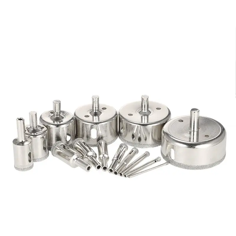 Newest 14PCS Hole Saw 3-70mm Diamond Coated Core Drill Bit Set Tools for Tiles Marble Glass Porcelain Drilling Power To | Инструменты