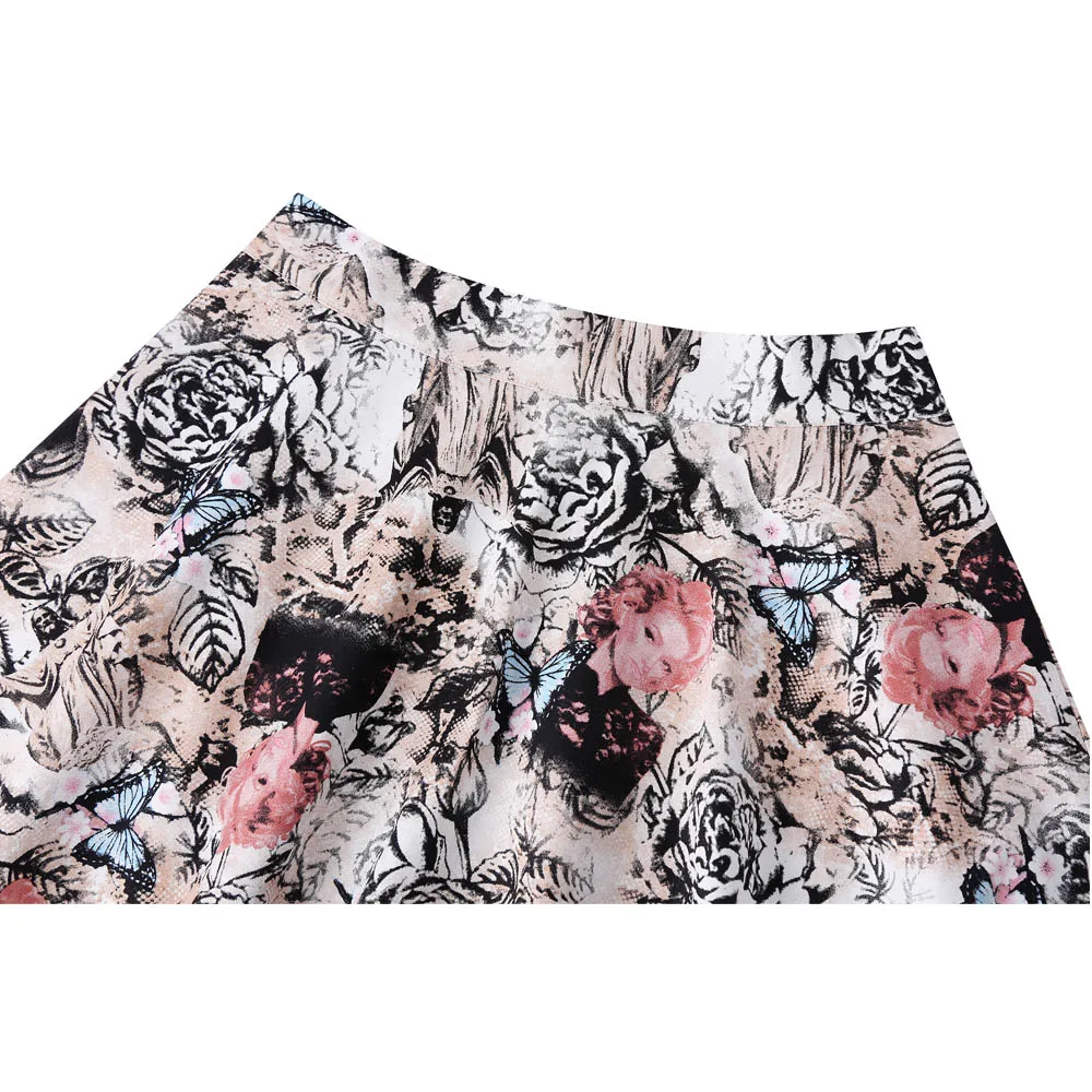 По колено летнее платье с коротким и широким подолом Юбка взлетно посадочной