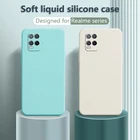 Чехол из жидкого силикона для Realme 8 7 Pro 7i 6 6s 5 5s 5i X X2 XT V5 ТПУ противоударный мягкий защитный чехол с прямыми краями