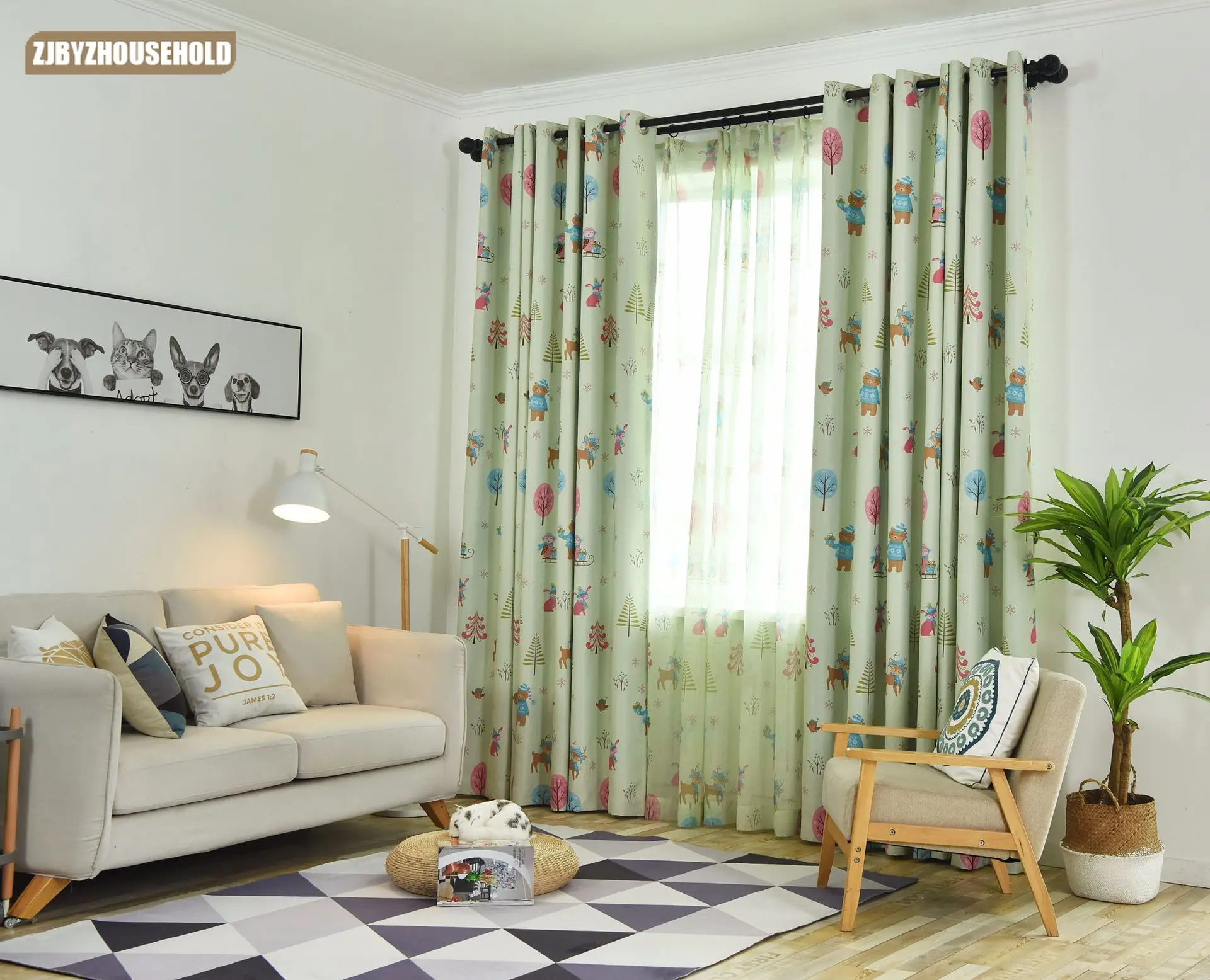 Скандинавские занавески на рождественскую елку для гостиной столовой спальни