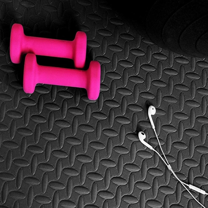 구매 EVA 잎 곡물 접지 매트 스포츠 카펫 패치 워크 러그 두꺼운 충격 체육관 피트니스 룸 운동을 위한 6pcs 블랙 폼 60*60cm