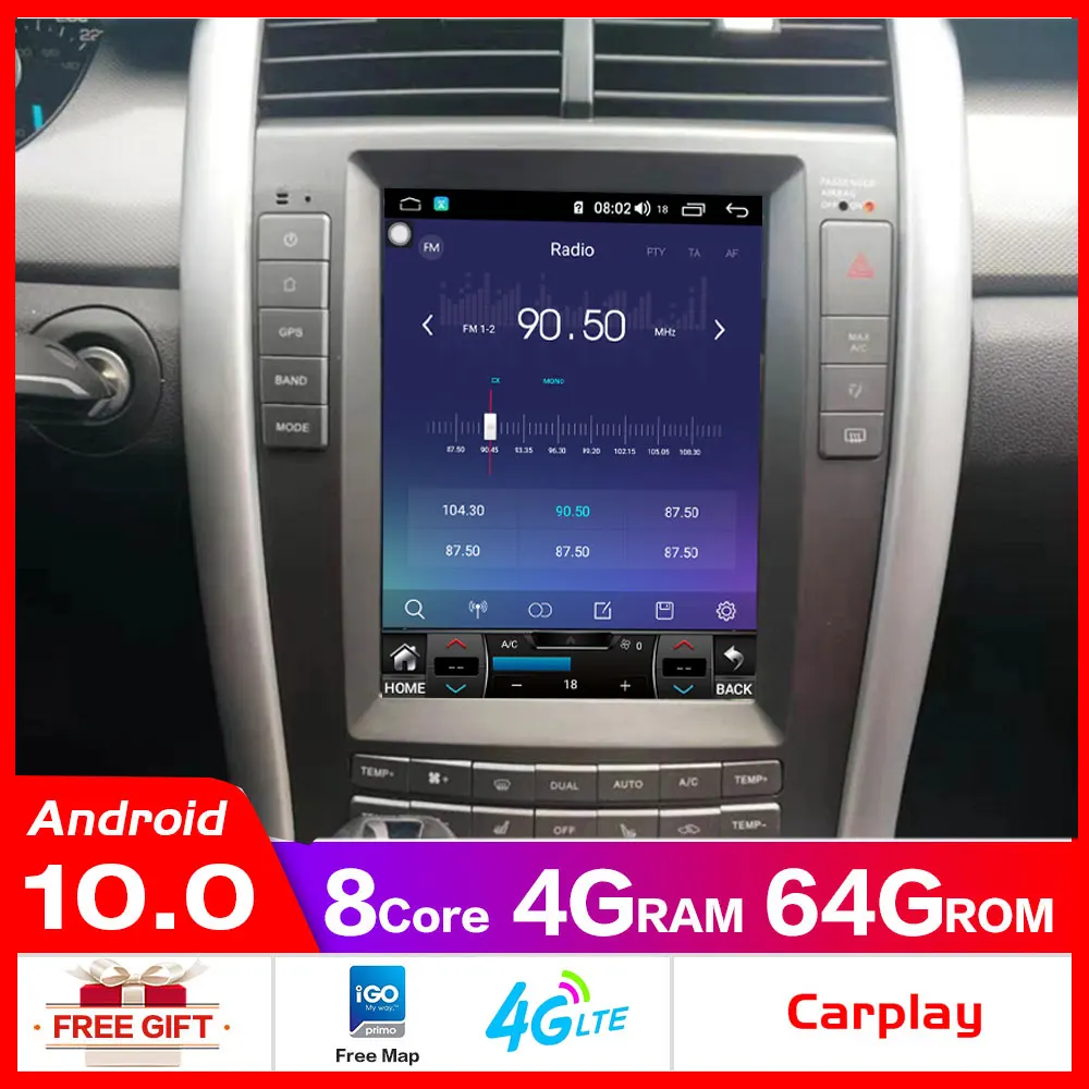 Android 10 автомобильное стерео радио Воспроизведение Восьмиядерный для ford edge 2012 2013