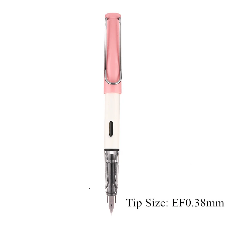 Pink-EF0.38mm 0,38/0,5 мм Высококачественная цветная пластиковая перьевая ручка, чернильные ручки для каллиграфии, Подарочные офисные канцелярские принадлежности 03930 - Цвет: Pink-EF0.38mm