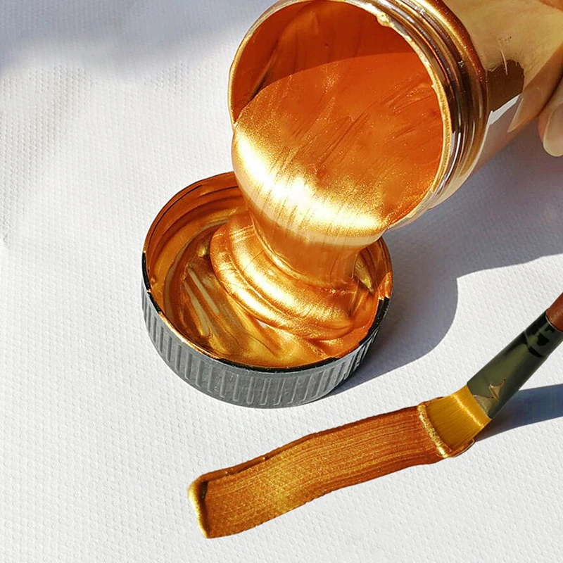 

100ml Gold Paint Metallic acrylic paint,waterproof not faded for Statuary Coloring DIY hand clothes painted graffiti Pigments
