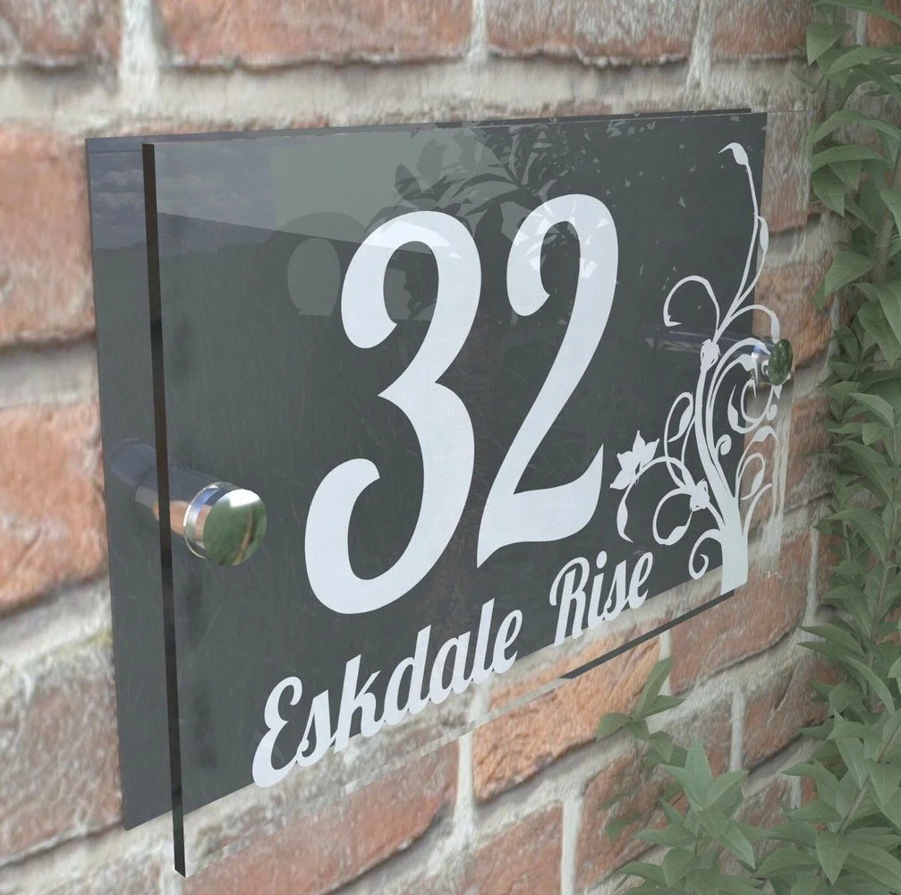 

Customized Decorative House Door Plaque Numbers Wall Sign Name Plate Acrylic