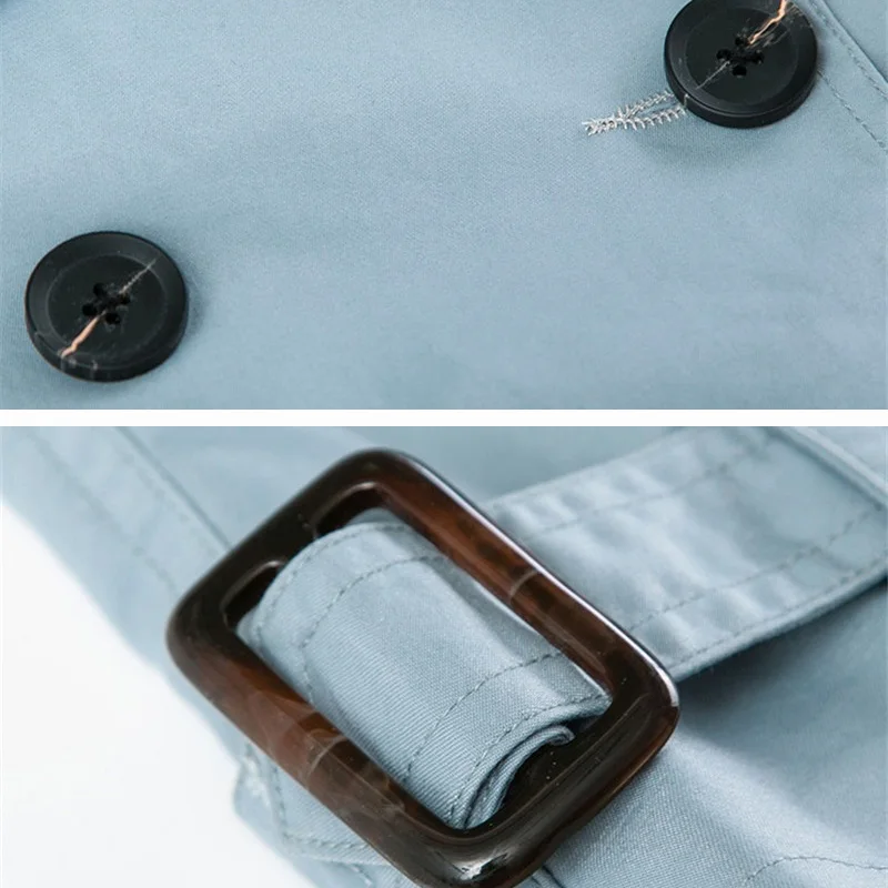 

Fad Autumn Women Jackets Double breasted Short Jacket Casual Long Sleeves Basic Coats Windbreaker Female Slim Jacket E21