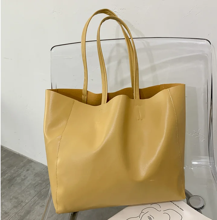 

Желтая модная новая вместительная сумка, женская сумка-тоут, универсальная сумка на одно плечо, сумка для покупок, супермаркетов, 2021