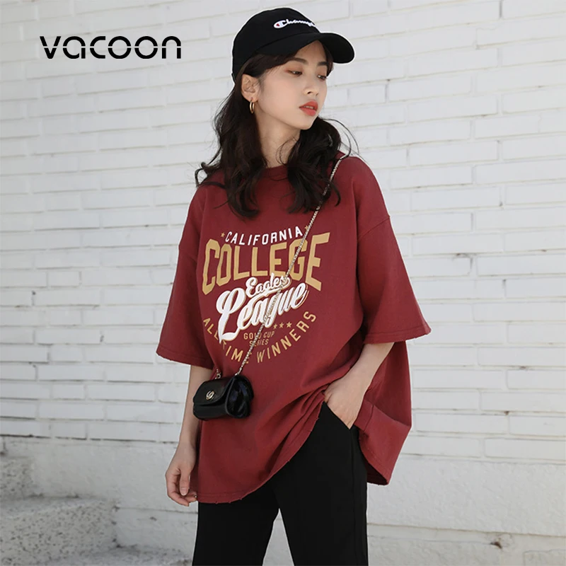 Новая женская модная летняя футболка повседневные свободные топы с принтом в