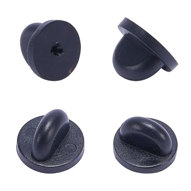 100Pcs Black PVC Rubber Brooch Pin Backs Comfort Fit Tie Tack Lapel Backing Holder Clasps Jewelry Findings | Украшения и
