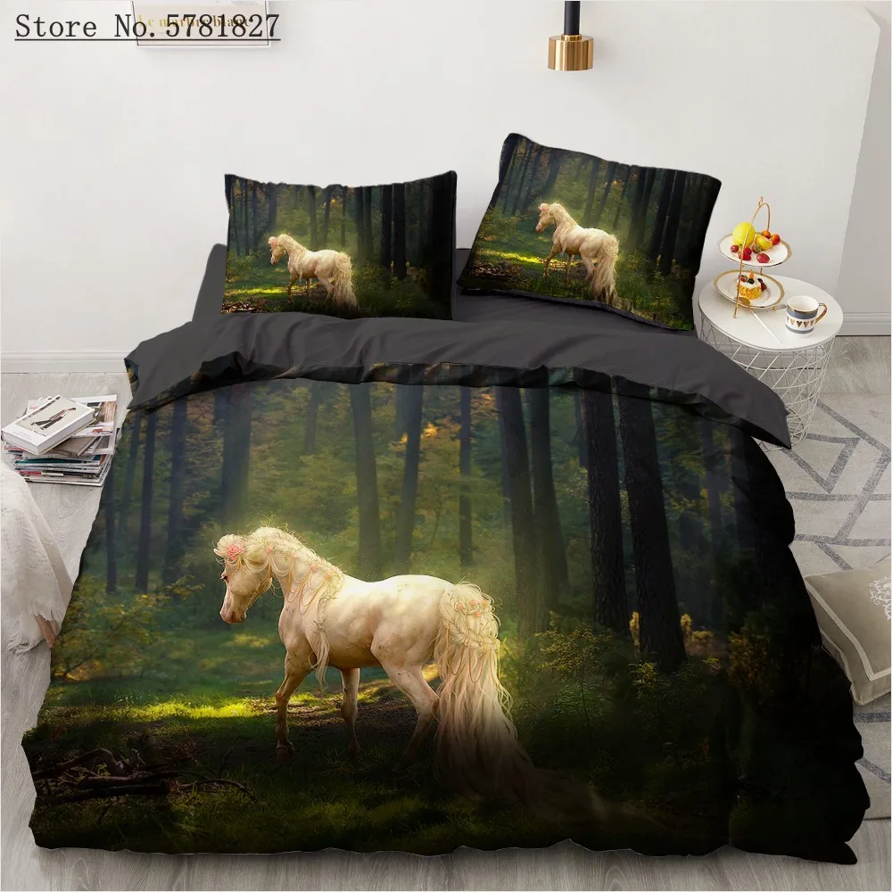 Комплект постельного белья из 2/3 предметов с изображением гоночной лошади