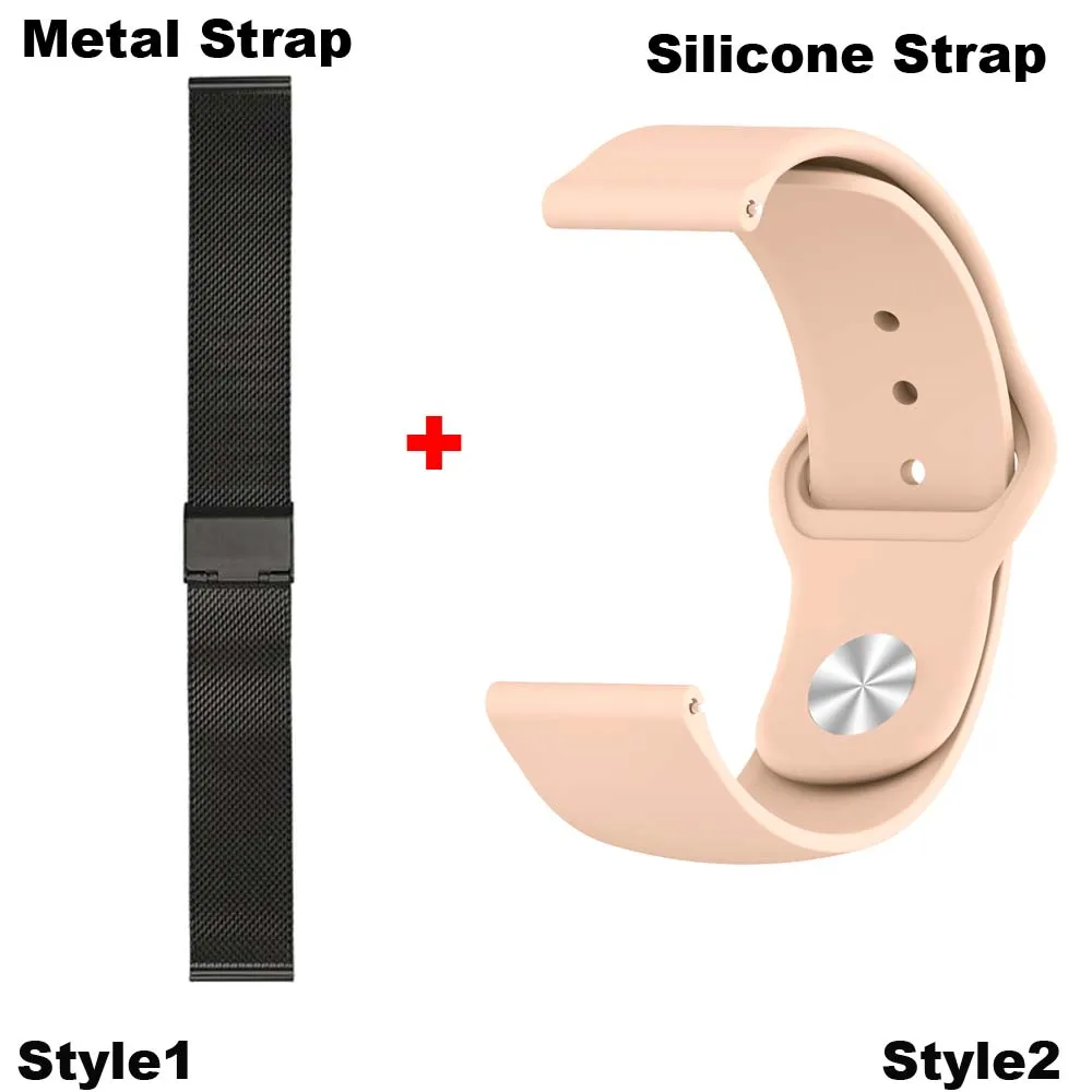 Black-Pink 22 мм браслет ремешок для Xiaomi Huami Amazfit GTR 47 мм Pace Stratos 2 часы ремешок для samsung gear S3 Galaxy 46 мм Correa браслет - Цвет: Black-Pink