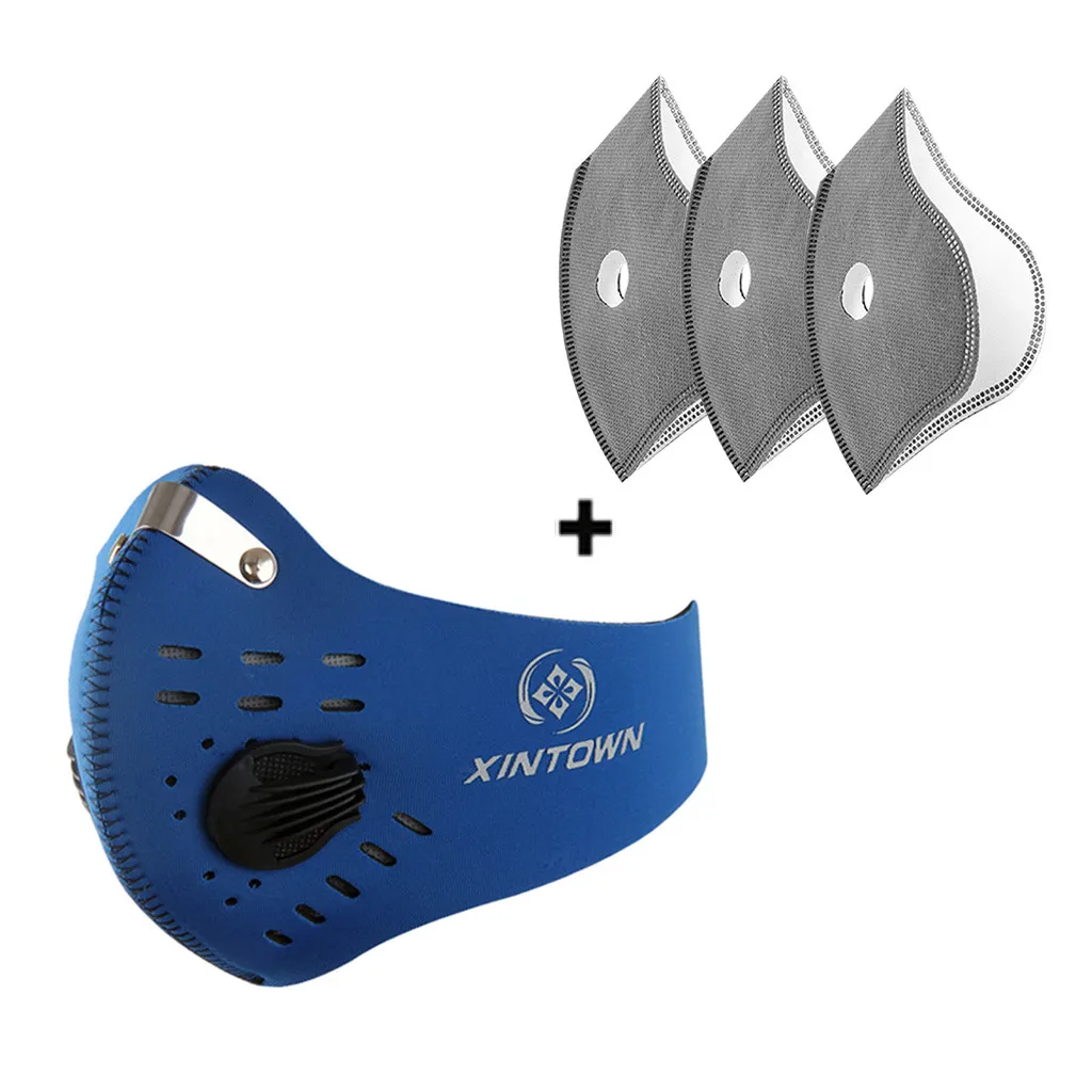 

Универсальные гигиенические Непродуваемые многоразовые маски дышащая Пылезащитная маска с активированным углем для лица с дополнительны...