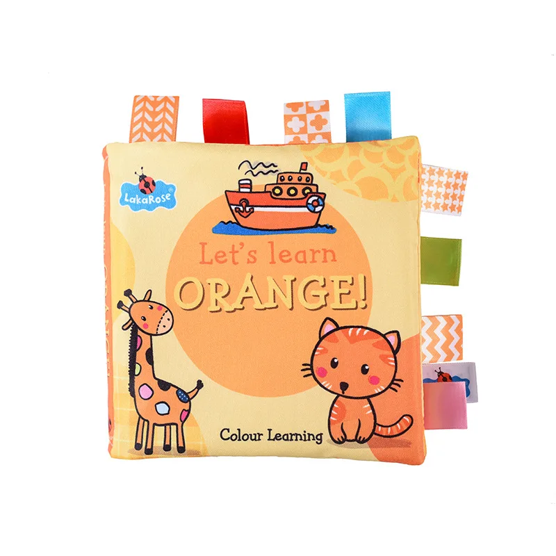 

Babys Color Recognition Label Early Education Visual Stimulation Toy Infant Waterproof Can Tear BB Sound Paper Cloth Book 1 year