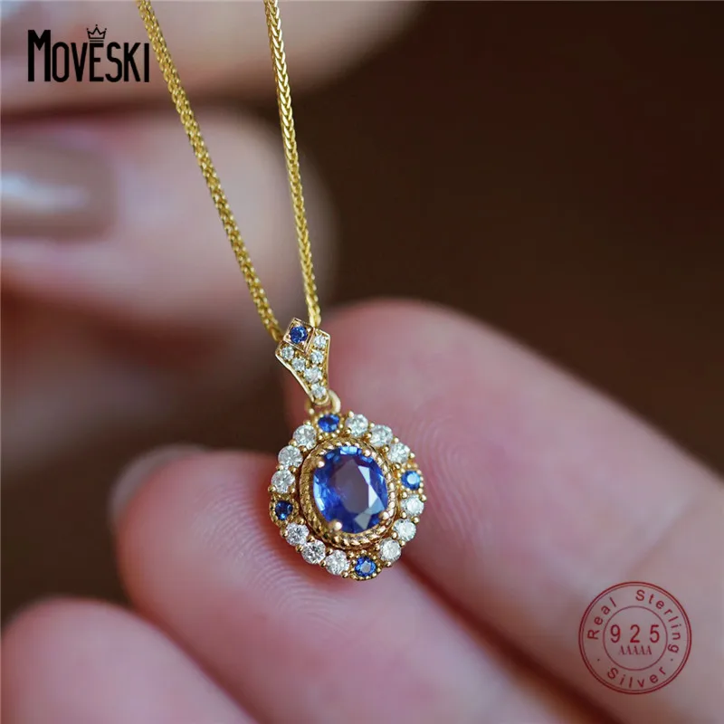 

MOVESKI 925 Sterling Silver Luxury Petite Crystal Bottle Pendant Necklace Women Exquisite Glamour Wedding Jewelry