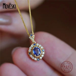 MOVESKI 925 Sterling Silver Luxury Petite Crystal Bottle Pendant Necklace Women Exquisite Glamour Wedding Jewelry