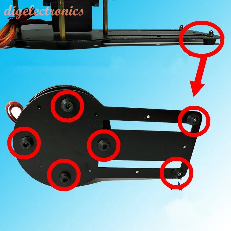 6 градусов свободы механический робот-рычаг алюминиевый радиоуправляемый с