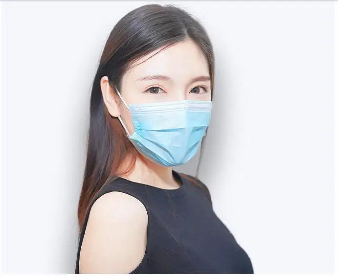 

In Stock Disposable masks 3 layer anti-fog men and women dustproof and breathable blue protection Snout