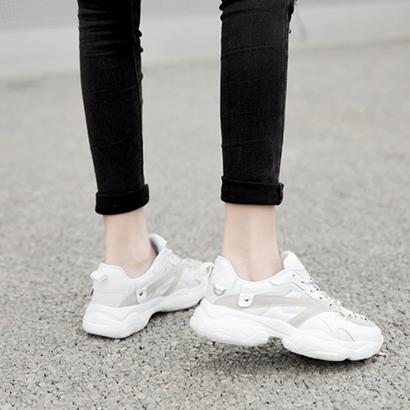 Новинка женские кроссовки на платформе дышащая повседневная обувь женская