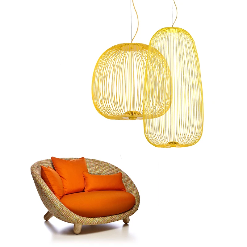 

Foscarini Spokes Pendant Lamp Modern Bird Cage Led Pendant Light Kitchen Hanging Lamps Fixtures Dining Room Home Decor Luminaire