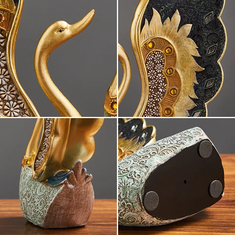 

Art Resin Swan Statue Decoration Home Decoration Crafts Wedding Gift Desk Art Figurine Bedroom Decor Home Decor Accessories