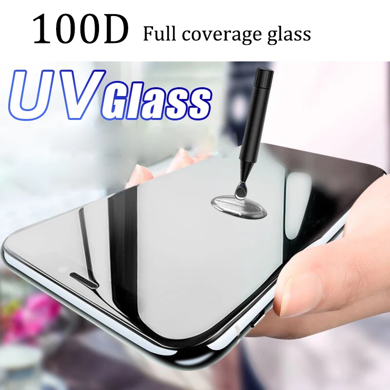 Закаленное УФ-стекло с жидким клеем нано-пленка для iphone 11 12 pro Max полное покрытие