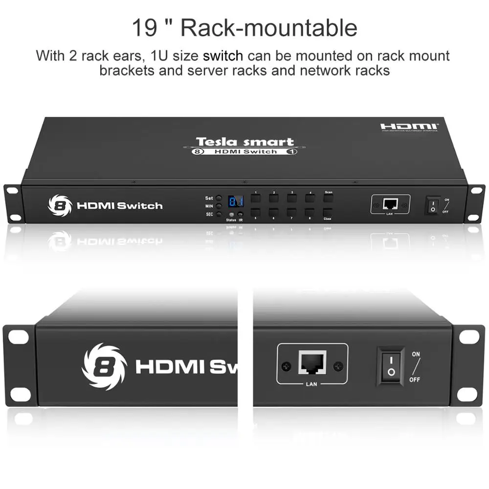 HDMI переключатель Tesla smart аудио видео 8 порты HDMI Switch 8 input 1 output Поддержка 3840*2160/4 K