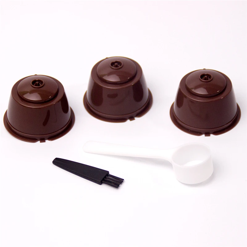 3 шт. Кофе капсула многоразового многоразовые фильтр чашки с ложка-кисточка для