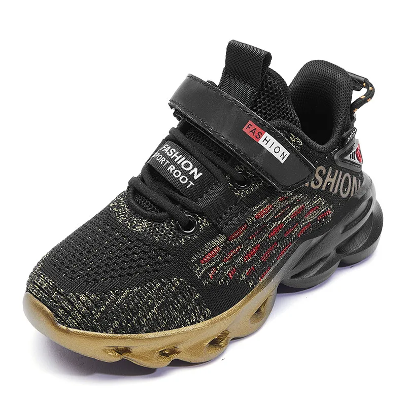 

Girls Boys Shoes 2021 Spring Autumn New Korean Children's Sneakers Breathable Flying Woven Big Kid Casual Basketball Sport Shoes