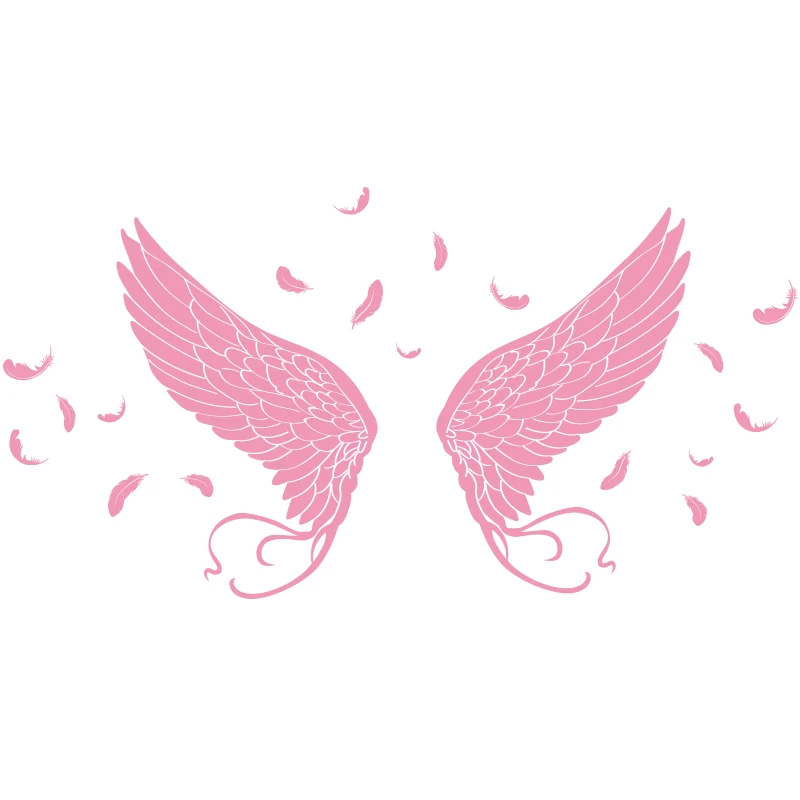 

[shijuekongjian] Ballet Dancers Girl Wall Stickers DIY Pink Feather Wing Mural Decals for Kids Room Baby Bedroom Decoration