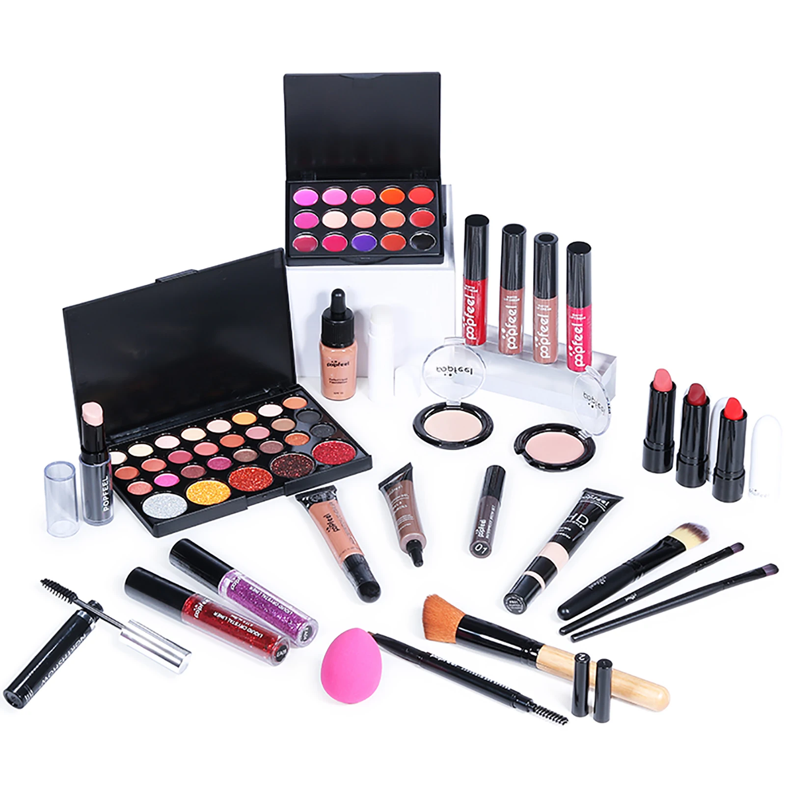 

27pcs Makeup Set Matte Lipstick Professional Eyeshadow Palette Mascara Gift With Cosmetic Bag Travel Portable Long Lasting
