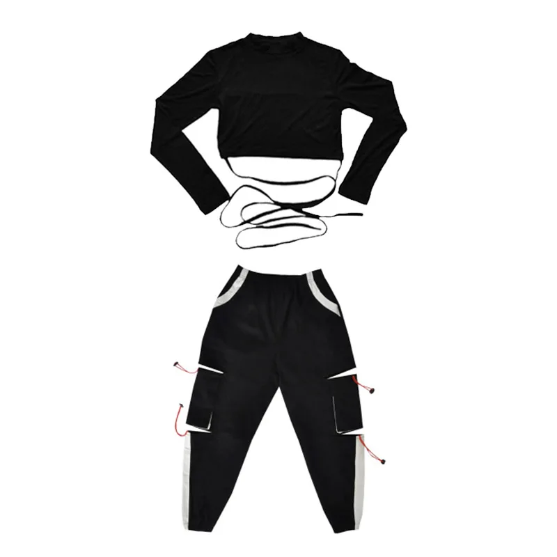 Детская одежда в стиле хип-хоп костюмы топов и брюк для уличных танцев мальчиков
