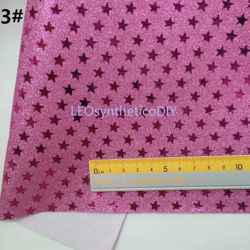 Мини-рулон 30x134 см блестящая ткань со звездами крупный блестящий кожаный рулон