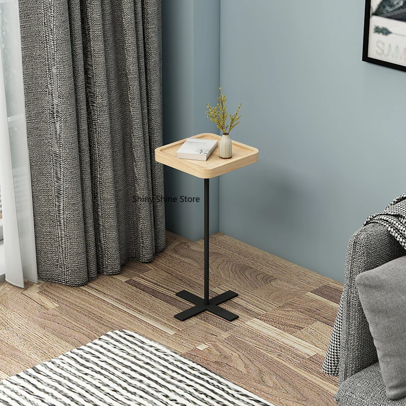 Nordic Coffee Tables Minimalist Side Solid Wood Mobile Balcony Small Table Bedside Nightstand Sofa Rectangle Cross jl | Мебель