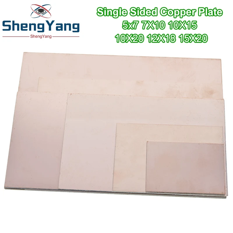 Односторонняя медная плакированная пластина FR4 PCB 5x7 7x10 10x15 10x20 15x20 12x18 набор для